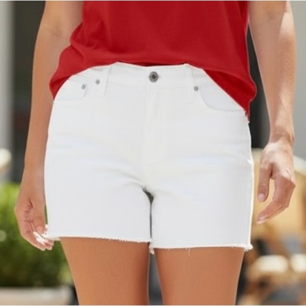 STS Blue Eleonora Fray Hem Women's White Jean Shorts    (Size 8) (29) - Picture 5 of 5